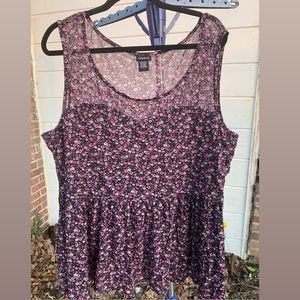 Torrid Size 3 Floral Gauze Tank Top